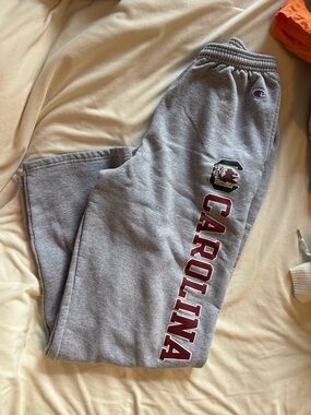 Champion Gray Sweatpants with Maroon Carolina Logo